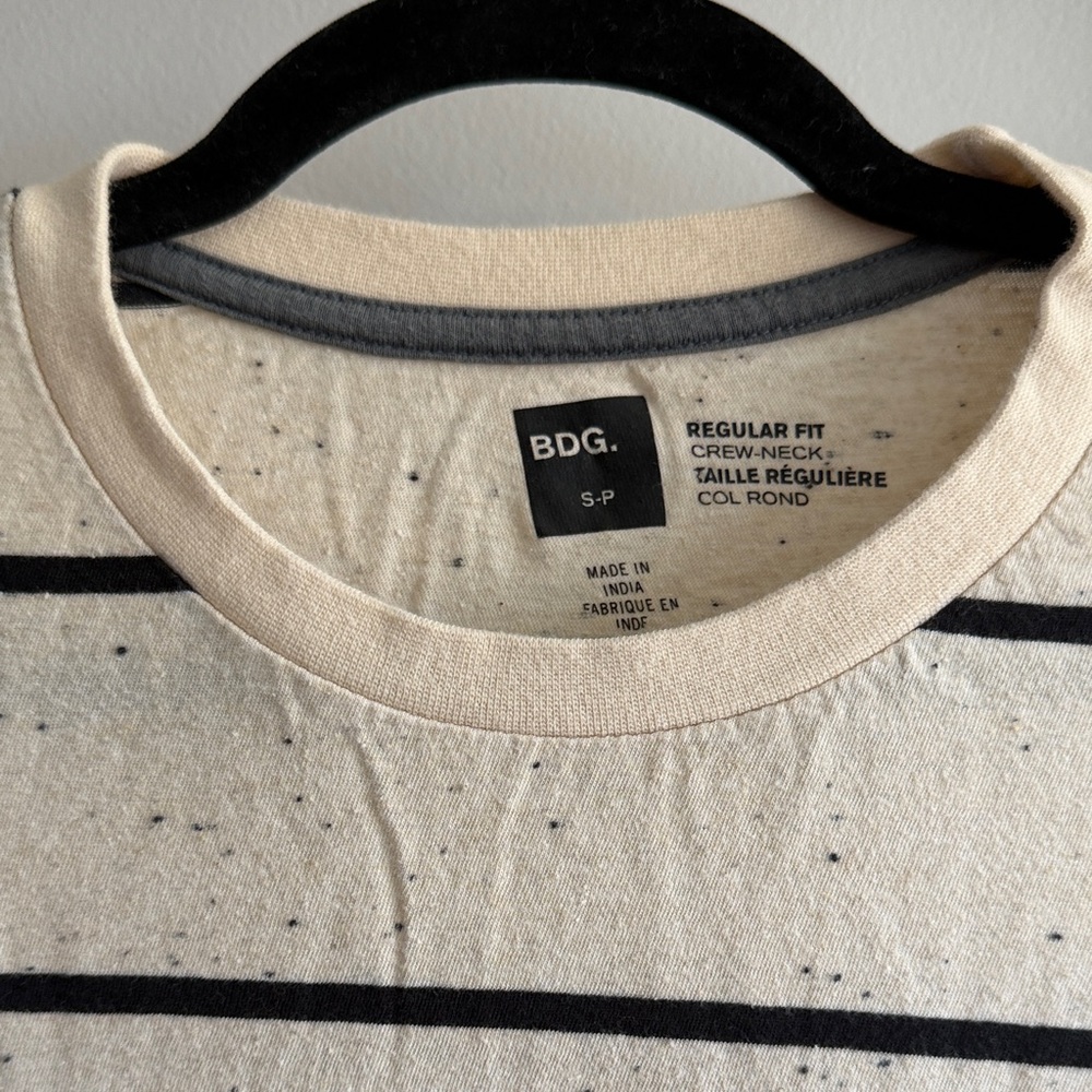 BDG Beige T-Shirt with Navy Stripes - Picture 2 of 3
